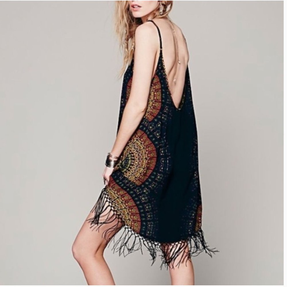 Free People x Cleobella Edie Radial Fringe Dress